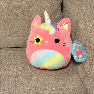 Squishmallows Pink Cat Rainbow Unicorn Plush